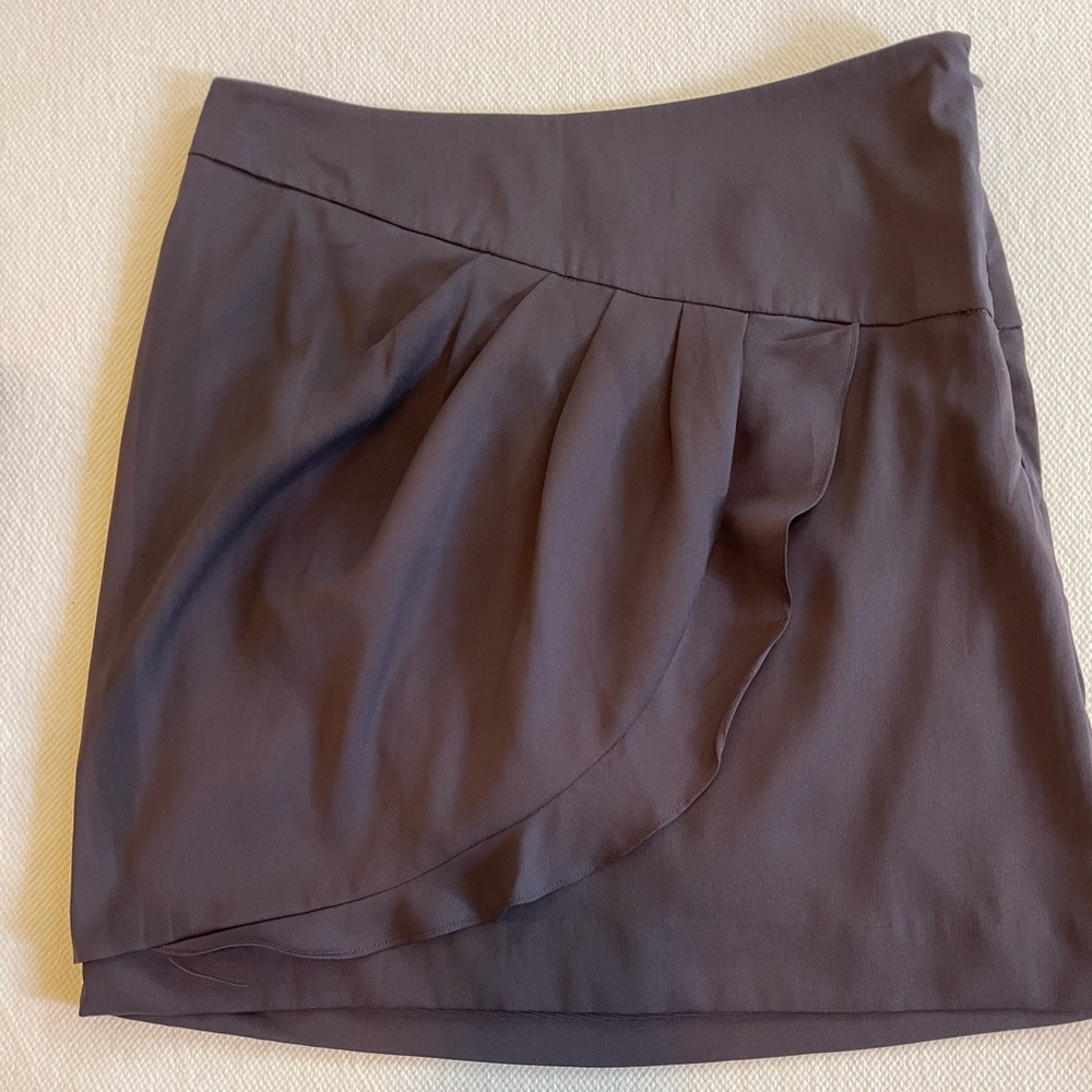 Banana Republic Dark Purple Pleated Draped Mini Skirt